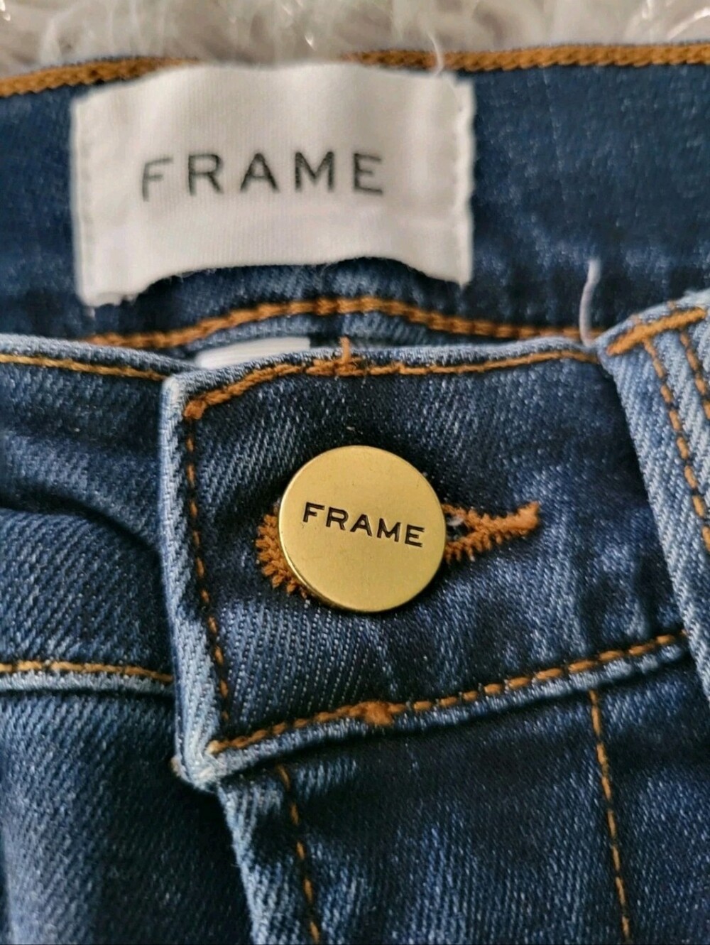 Frame Le High Straight Leg Jeans Dark Wash Ankle Stretch Mid Rise Minimalist 24 - Picture 8 of 13